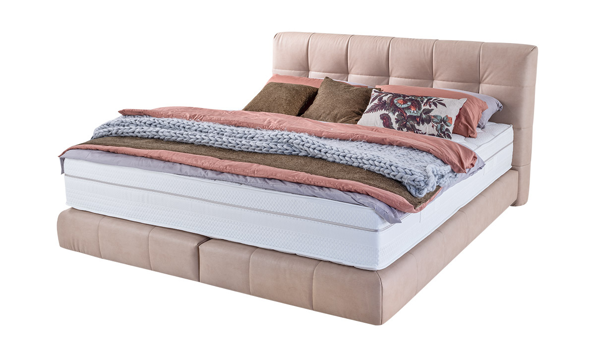 Sustainably produced Suavis box-spring bed from ADA. Mindful Living