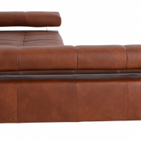 Sofa RAIMO in rot braunem Leder von ADA Möbel mit Nackenverstellung und Vorziehbank