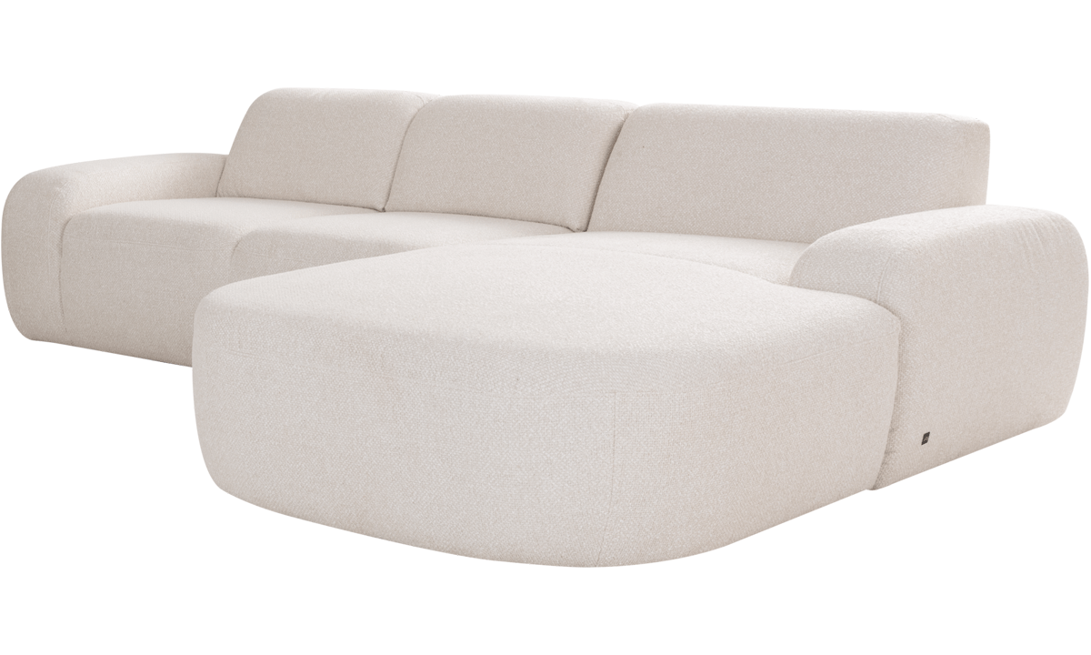 ADA Sofa Dalea mit Chaiselongue in hellbeigem Stoff
