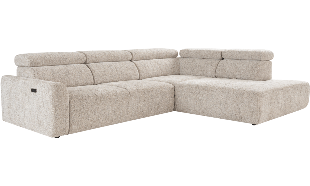 Ecksofa NIVIO in hellem Stoff